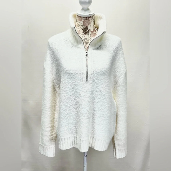 VINCE CAMUTO Winter white half zip pullover sweater size‎ M. - Picture 1 of 12